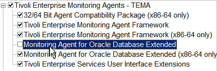 Monitoring Agent for Oracle Database Extended check box