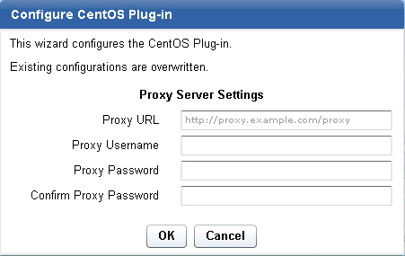 Configure CentOS download plug-in wizard