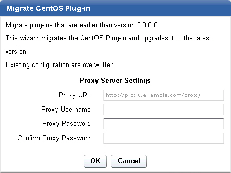 Migrate CentOS download plug-in wizard