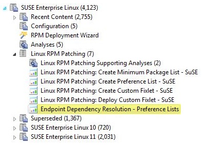 Endpoint Dependency Resolution - Preference Lists dashboard in the navigation tree