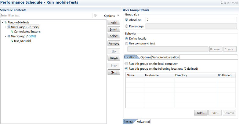 Adding tests in user groups