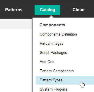 Clicking Pattern Types from Catalog menu