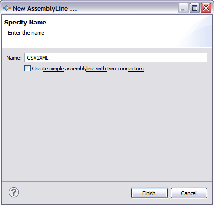 New AssemblyLine dialog box