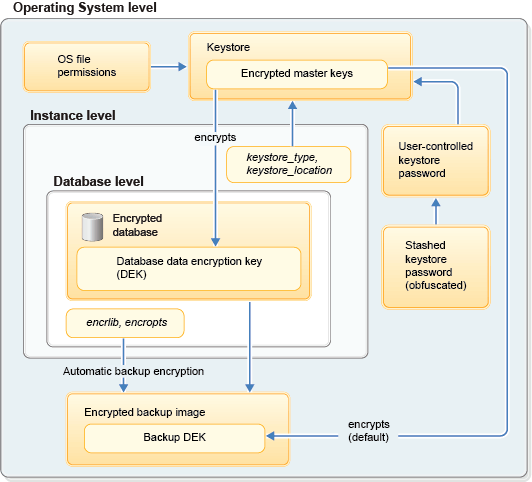 Figure shows an overview of DB2 native encryption.