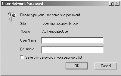 Entering your user ID and password