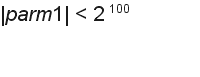 Input range if parm1 is an extended floating-point number