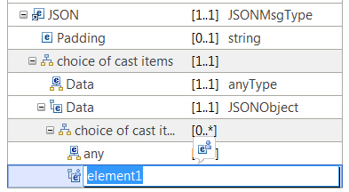 Shows the user-defined element that is created under the any element.
