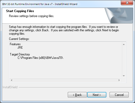 IBM Java 7 Start Copying Files