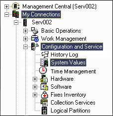 System values in System i Navigator