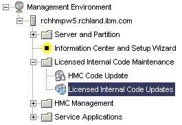 From the HMC, select Licensed Internal Code Updates: