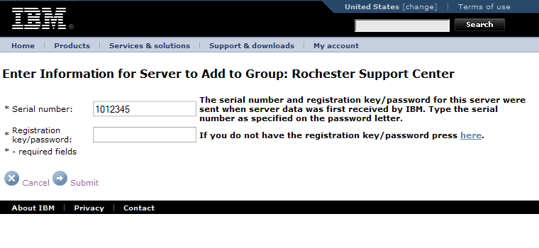 This print screen shows the "Enter Information for Servier to Add to Group" web page.