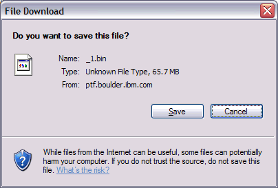 Click on the Save button on the File Download pop-up.