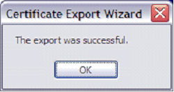An "export was successful" box will be presented.