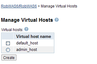 Web Administration GUI - Manage Virtual Hosts options