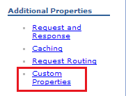 Screen shot of the WAS ISC showing Custom Properties under Additional Properties on the Plug-in Properties page