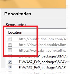 This is a larger view of highlighted region 2, which shows several items starting with "http://" deselected from the repository list.