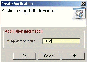Create Application window