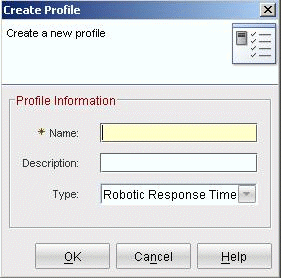 An example of the Create Profile dialog window.