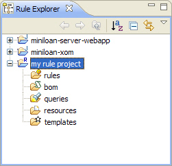 New project in the Rule Explorer