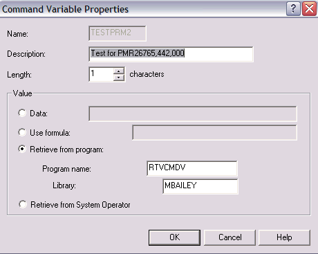 Example program call when adding a new command variable.