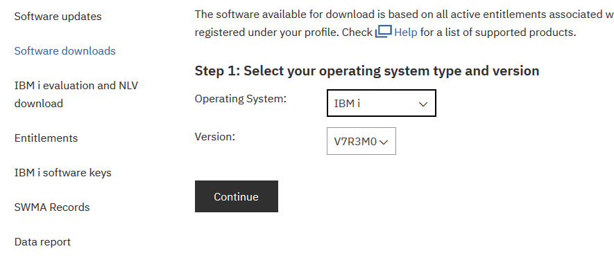 Select OS and version V7R3 OS.