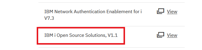 Image of IBM i Open Source Solutions, v1.1 package.